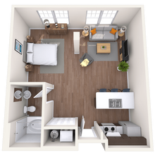 Studio 0x1 580-633 SF 409 floor plan